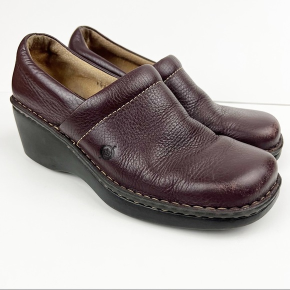 Born Shoes - Born Brown Leather Comfort Clog Size 8